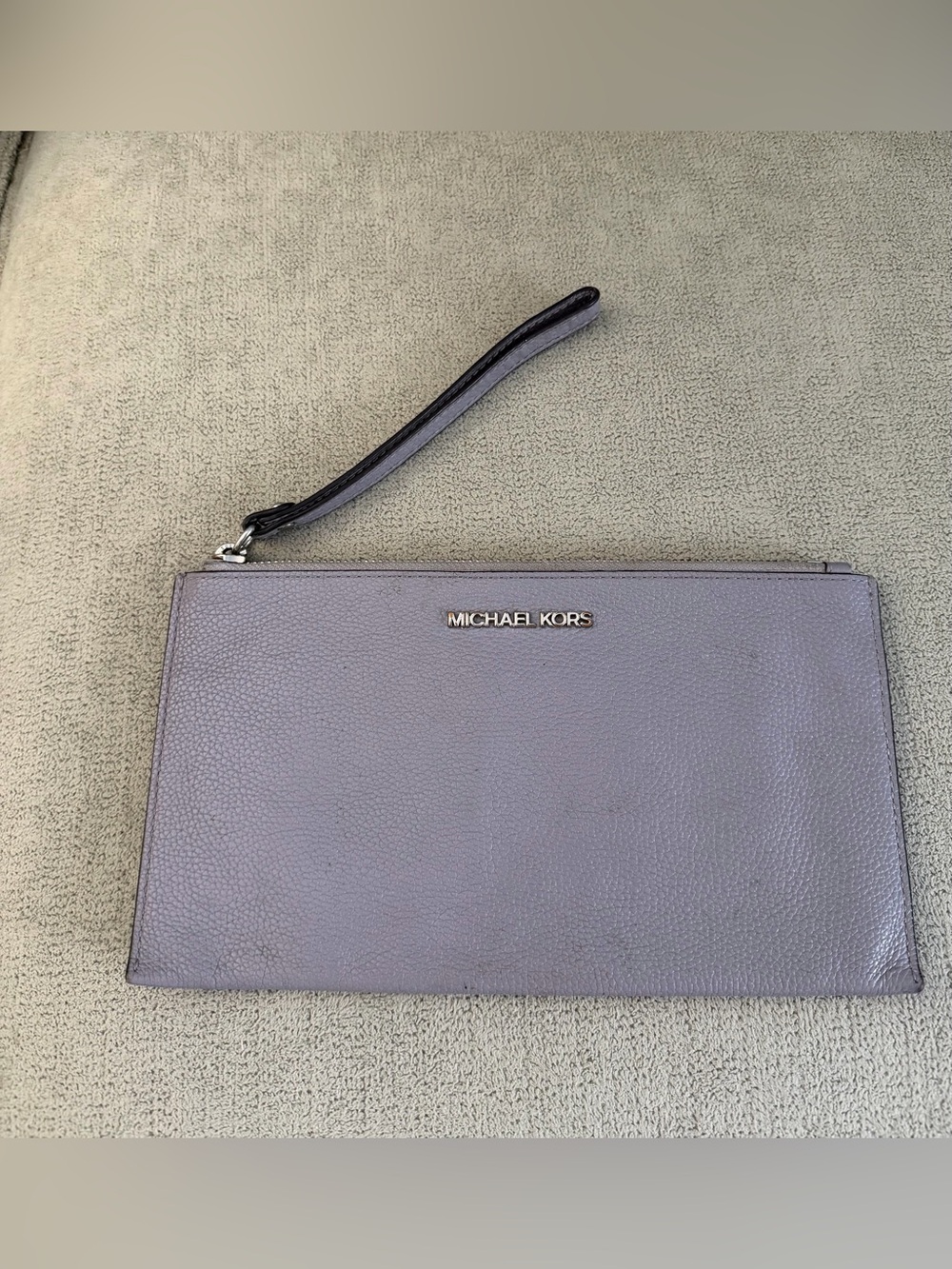Michael Kors Light Gray Leather Wristlet Wallet
